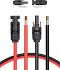 BougeRV 100Feet 10AWG Solar Extension Cable with Female and Male Connector with Extra Pair of Connectors Solar Panel Adaptor Kit Tool (100FT Red + 100FT Black)