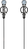 Touch of Class Pathways Reflective Driveway Marker Stake Set of Two for Outdoor Use | Custom Monogram Initial Design | Personalized Tall Reflector Set of 2 | Black Durable Finish
