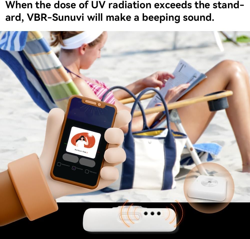 VBR Sun UVI Index Meter Up to 22 with UV Hurt Alarm,Sunburn Protect with Beeping Sound Reminder