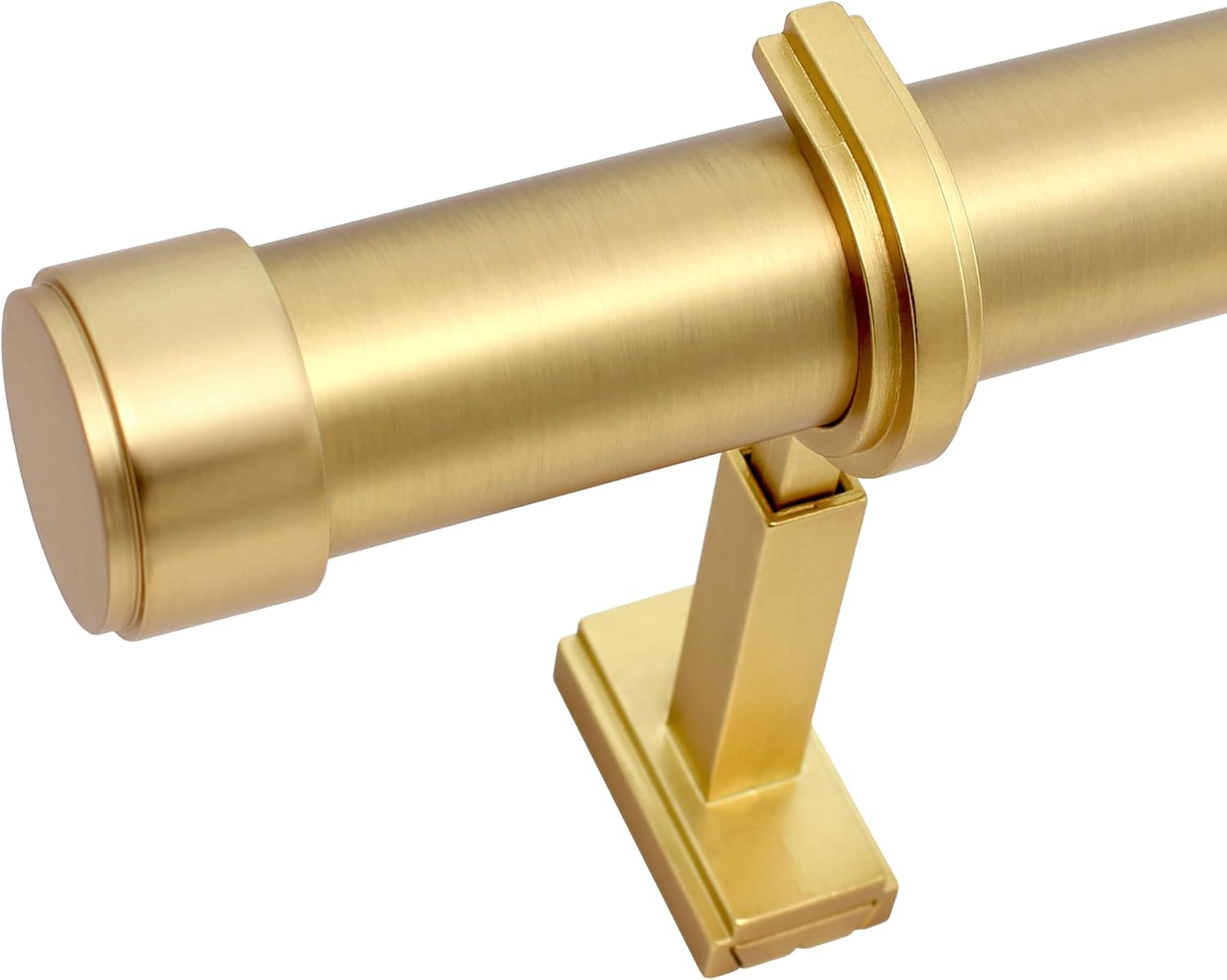 BlastHome® Non-Adjustable Luxury Extra Long Curtain Rod, 1 ¼” Rod Set, 17 foot Fixed Length (Four Rods Connect for a Seamless Look), Brushed Gold