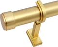 BlastHome® Non-Adjustable Luxury Curtain Rods for Windows, 1 ¼” Rod Set, 12 foot Fixed Length (Three Rods Connect for a Seamless Look), Brushed Gold