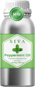 Siva Peppermint Essential Oil - 16 Fl Oz – 100% Natural Peppermint Oil - for Diffuser, Face, Skin Care, Aromatherapy, Hair Care, Scalp and Body Massage