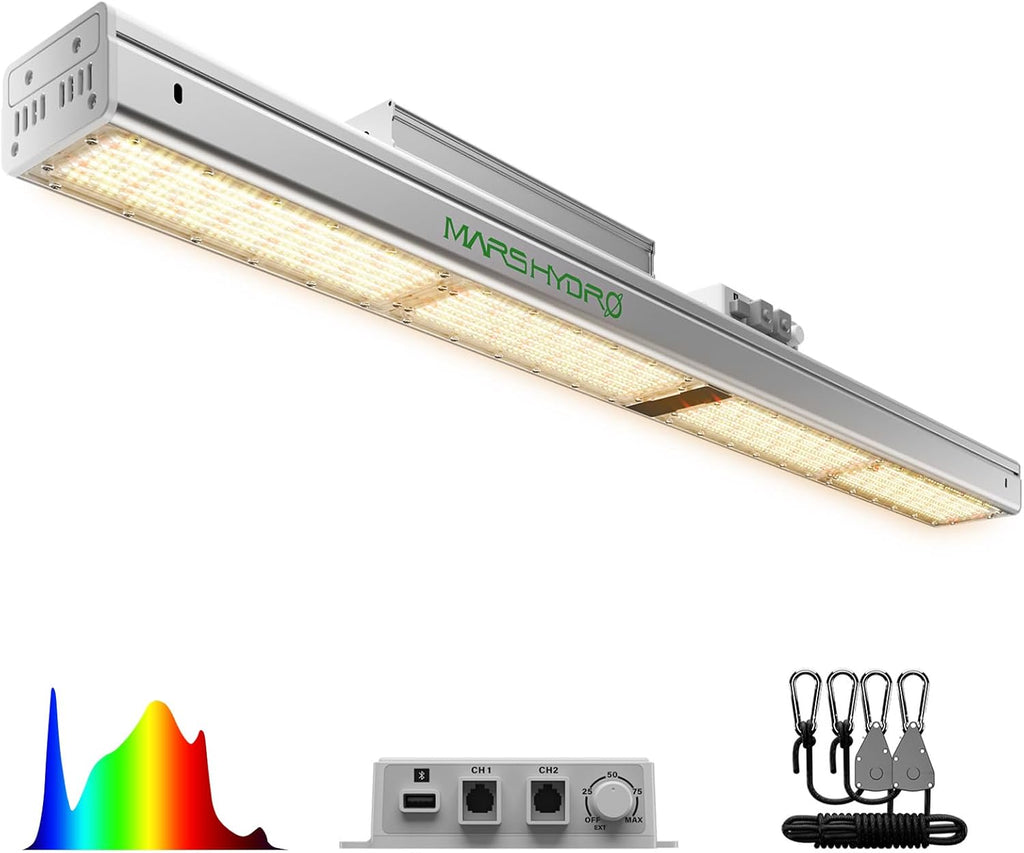MARS HYDRO SP3000 2x4 Grow Lights for Indoor Plants,Greenhouse Lights,Full Spectrum,Dimmable,Remote WiFi App Control,Daisy Chain Light for Greenhouse Farming Seedling Veg and Bloom for 4x2 Grow Tent