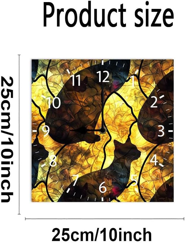 10 in Cats -267 Wood Wall Clock – Digital Time Display, Smart Home Compatible for Bedside or Workspace