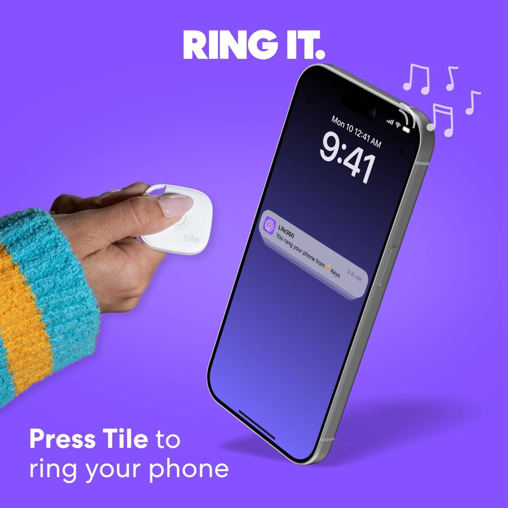 Tile by Life360 Mate - Bluetooth Tracker, Keys Finder and Item Locator for Keys, Bags and More. Phone Finder. Both iOS and Android Compatible. 1-Pack (Aqua Lemon)