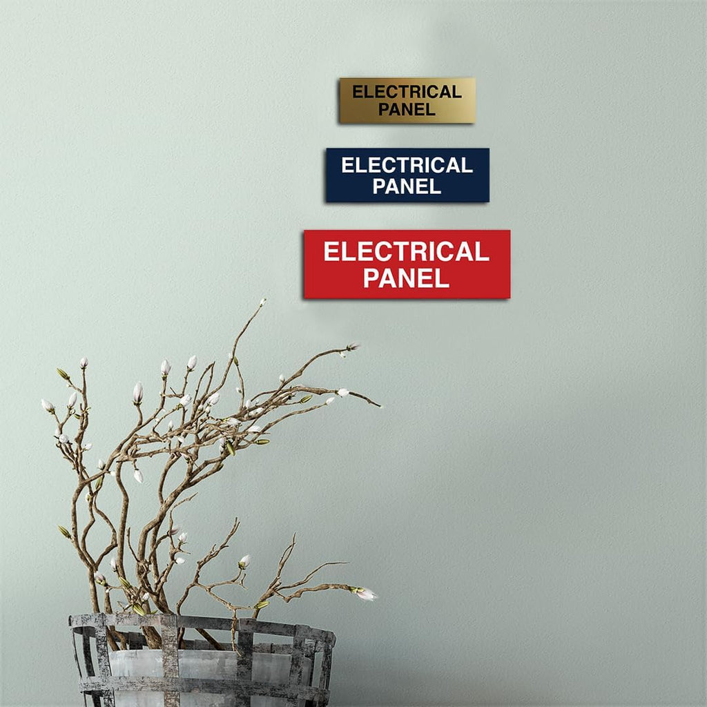 All Quality Basic Electrical Panel Sign - Fire Regulation Safety Compliance Sign - Dark Brown - Small (2 Pack)