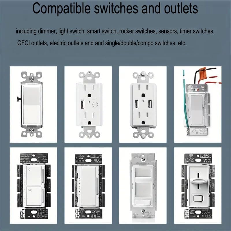 Decorator Wall Plates 3-Gang Switch Outlet Electrical Cover Plate Unbreakable Thermoplastic Faceplate for Light Receptacle Outlet Switch, White (6 Pack)