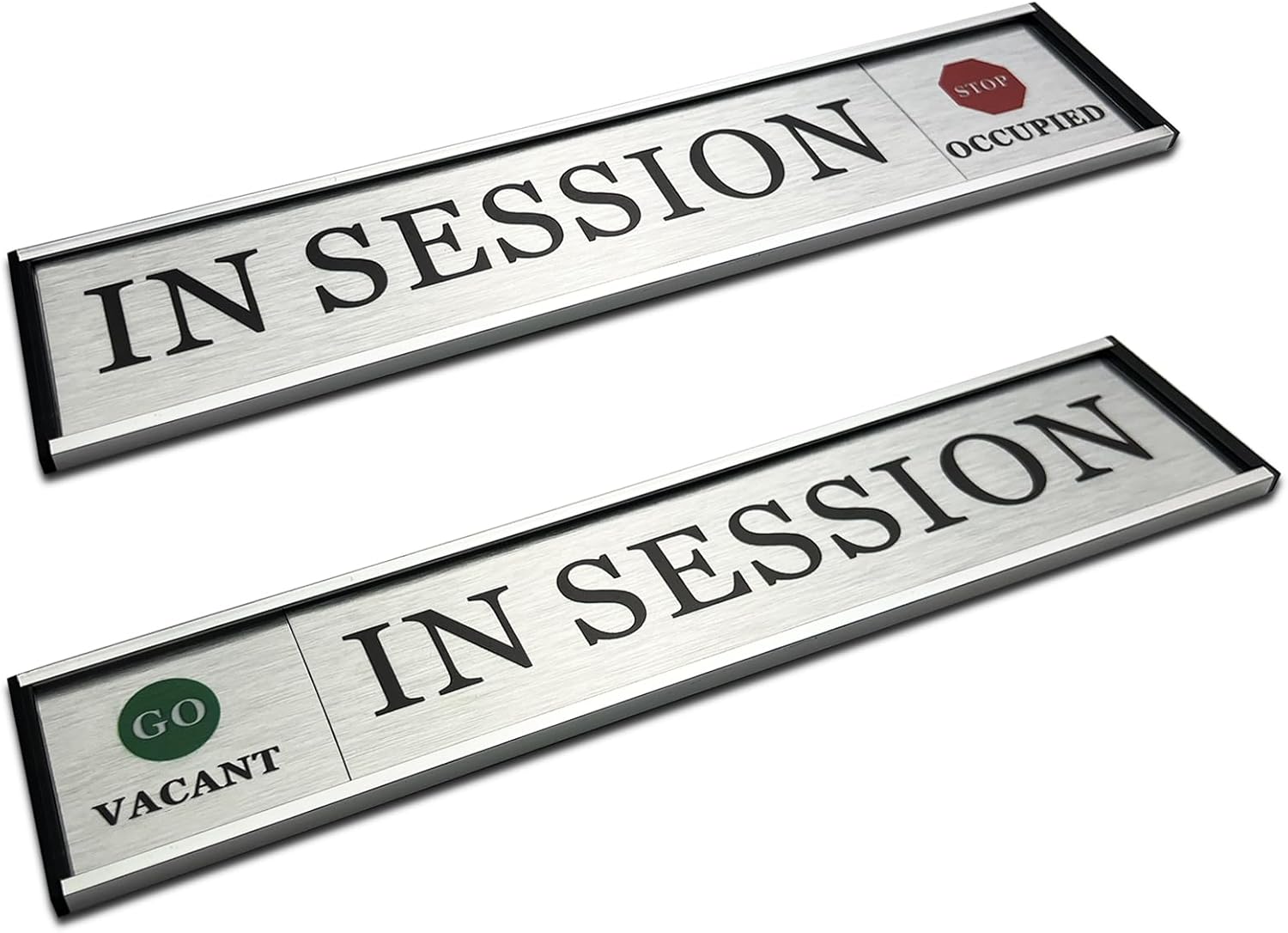 Custom Slider Sign for Door and Wall - 2 X 10 inch Custom Slider Sign for Home, Office, Hotels, Hospital, Conference Room, Slider Door sign with Aluminum Holder