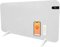 Könighaus 600W Smart Dual Space Heater – Wall heater and mobile use – WiFi App Control & Remote – Includes Towel Rack, Stand Feet & Mounting Kit – Color: White