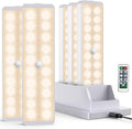 LED Closet Light with Charging Station, 5 Pcs Dimmer Rechargeable Motion Sensor Under Cabinet Lighting, Stick-Anywhere Night Safe Light Bar for Wardrobe,Kitchen-Warm