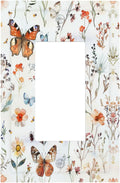 Decorative Outlet Covers Butterfly Floral Boho Multicolor Flower Leave 1 Gang Single Rocker Light Switch Cover Plate Wall Plates GFCI Faceplate for Bed Room living Room Decor