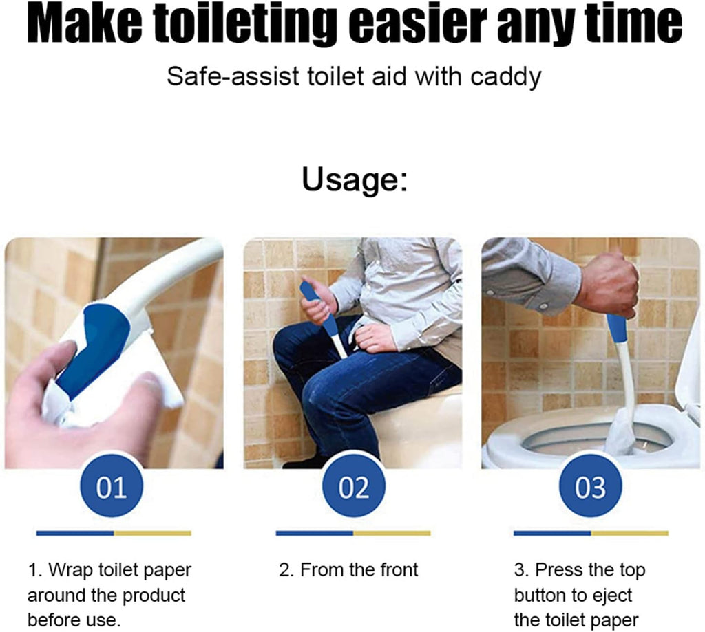 Long Reach Comfort Wiper, Self Assist Toilet Aid, Toilet Paper Tissue Grip, Self Wipe Assist Holder, Daily Living Bathroom Aid, for Limited Mobility