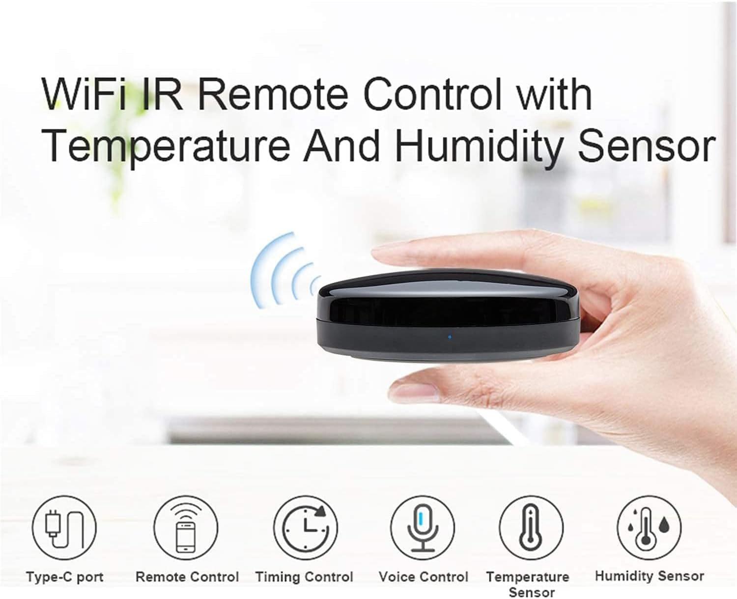 FRANKEVER IR Remote Control Universal-Hub with Temperature Humidity Sensor,Upgraded Smart Home Automation WiFi Infrared Blaster for TV Air Conditioner STB Audio,Compatible with Alexa,Google Home