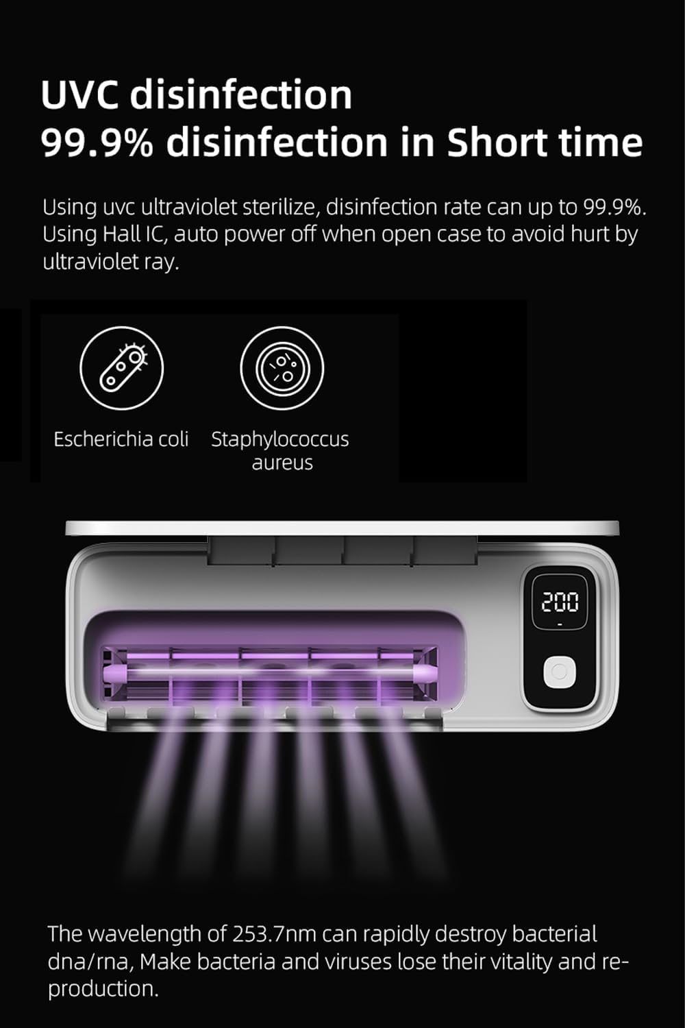 Toothbrush Cleaning Holder, Self Adhesive Toothbrush Cleaner, Timer Function, Toothbrush Sanitizer Bathroom Accessories