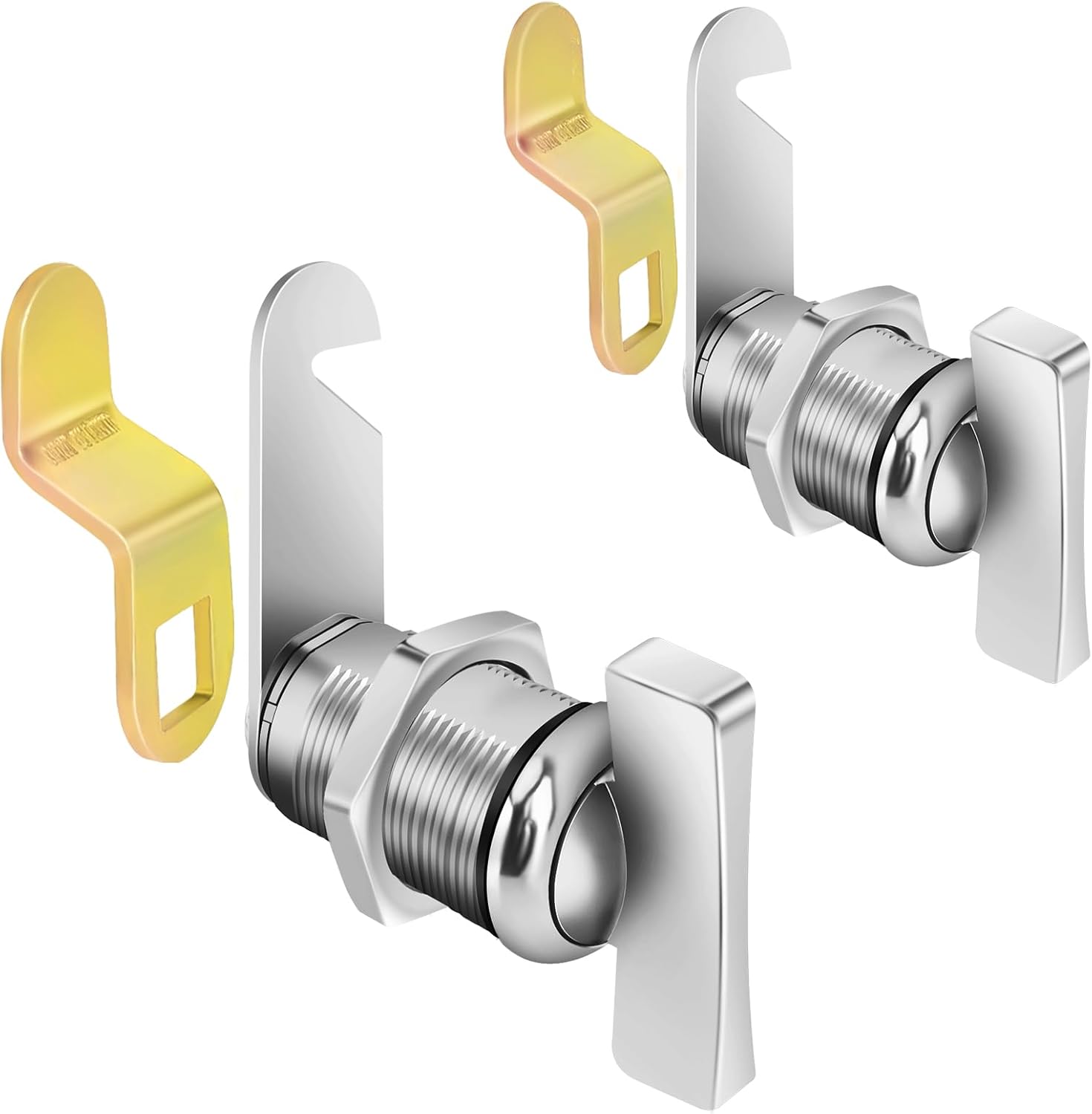 Cam Lock Thumb Operated Offset, 1-1/8” Cabinet Locks 2PCS RV Compartment Lock, RV Storage Locks Replacements Keyless Non-Locking Fits on Camper, Vehicles, Files Drawers (1-1/8 Inch 2Pcs)