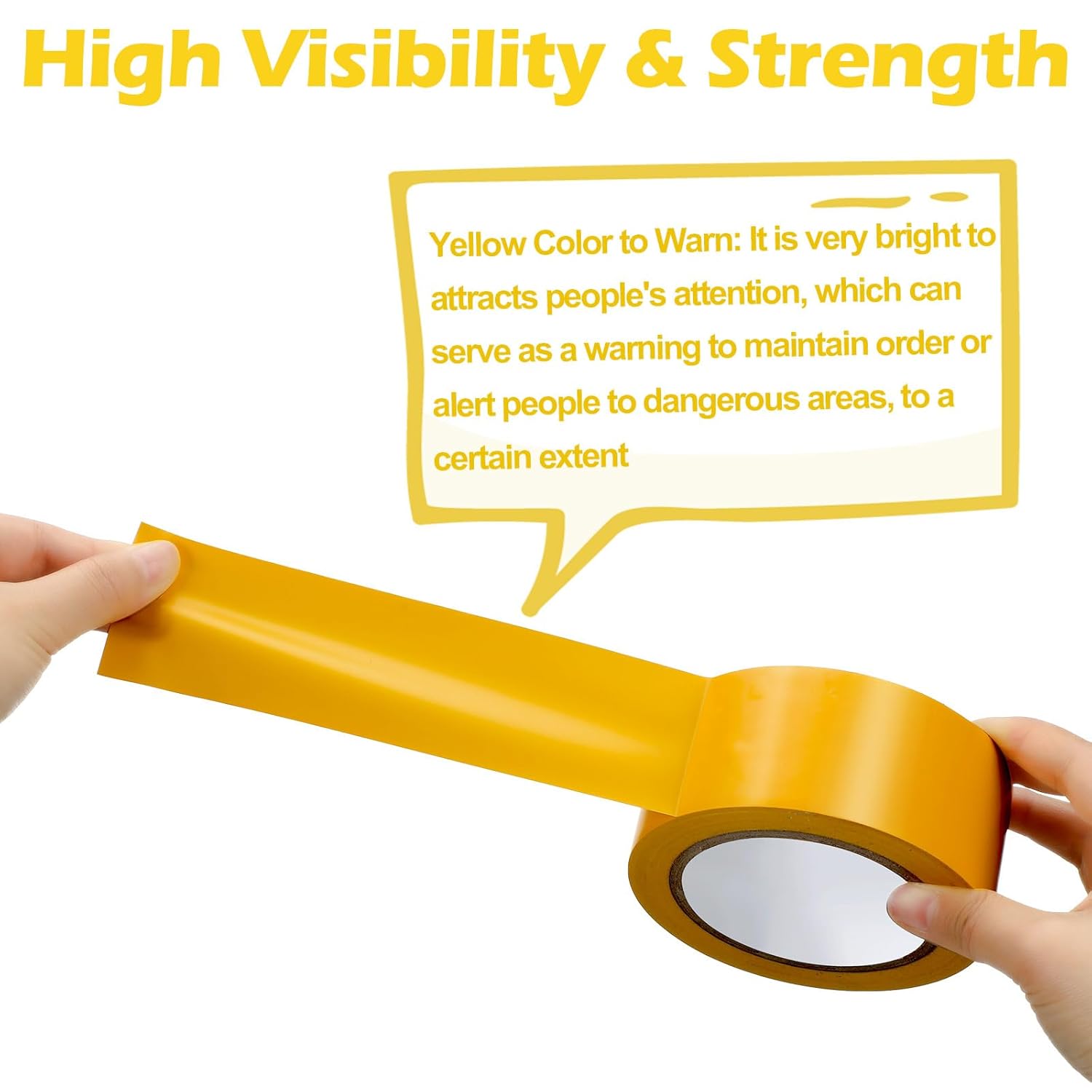 Outus Floor Marking Tapes 2" Width 100' Length Yellow Durable Non Abrasive Tough Floor Tape for Social Distancing, Gyms, Athletics, School, Restaurants, Equipment, Heavy Foot Traffic(9 Rolls)
