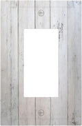 Rustic White Grey Wood Grain Decorative Outlet Covers 1 Gang Single Rocker Light Switch Cover Plate Wall Plates GFCI Faceplate for Bedroom Bathroom Decor