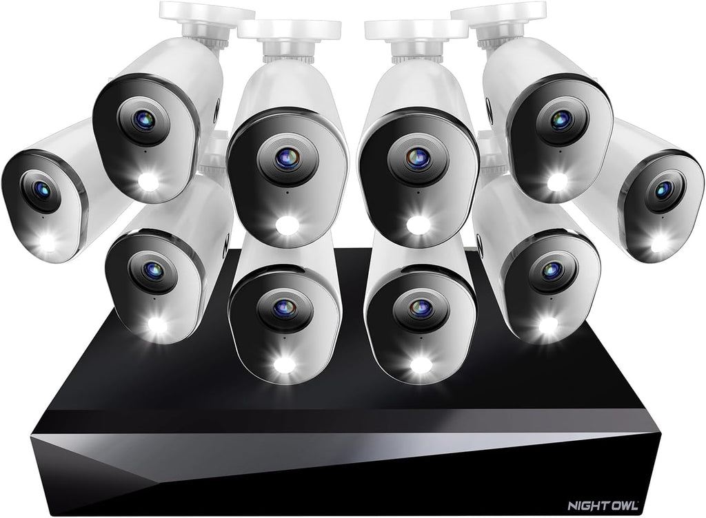 Night Owl 2-Way Audio 20 Channel DVR Video Home Security Camera System with (10) Wired 1080p HD Indoor/Outdoor Deterrence Cameras and 1TB Hard Drive (Add up to 4 Wi-Fi Cameras) (10 Camera)