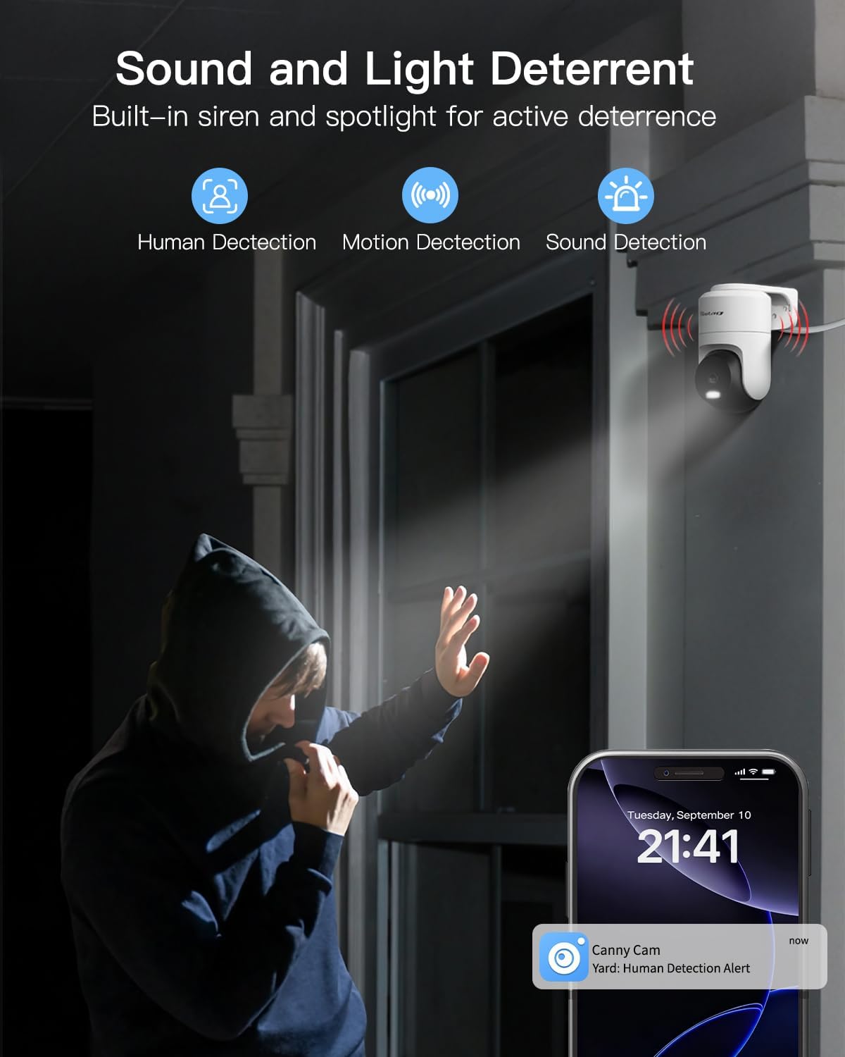 VIMTAG Security Camera Outdoor/Indoor, 2.5K Outside Cameras for Home Security, 360° Pan/Tilt House Surveillance, Motion Tracking, Color Night Vision, 5G/2.4G WiFi, 2-Way Audio, Cloud/SD Card Storage