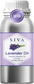 Siva Lavender Essential Oil – 16 Fl Oz – 100% Natural Lavender Oil - for Diffuser, Hair Care, Face, Skin Care, Aromatherapy, Scalp and Body Massage, Soap and Candle Making