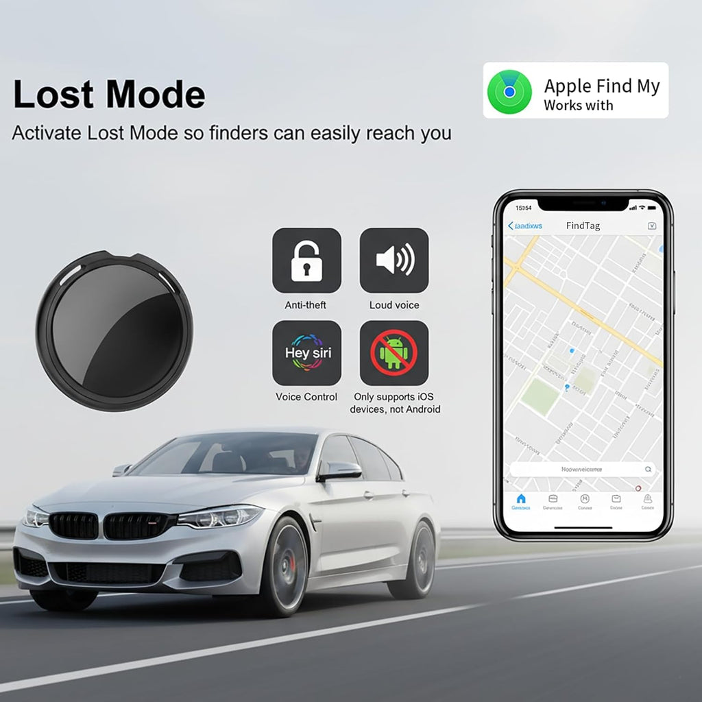 Car GPS Tracker Work with Find My (iOS Only) Mini Real Time Tracking Devices for Vehicles Hidden Magnetic Case Item Finder Global Coverage for Kids Dogs Truck No Monthly Fee or Subscription Waterproof