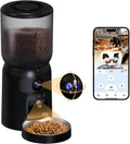 Automatic Cat Feeder with 2K HD Dual Cameras, 2.4/5G WiFi 6L Feeder, Pet Feeder Automatic for Cats & Dogs, Cat Food Dispenser with Cameras, Laser Interactive Toy & Night Vision(Black-Dual Cameras)
