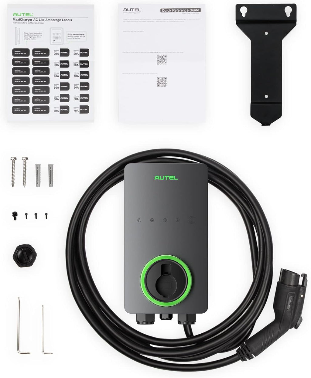 Autel Home Smart Electric Vehicle (EV) Charger up to 50Amp, 240V, Indoor/Outdoor Car Charging Station with Level 2, Wi-Fi and Bluetooth Enabled EVSE, 25-Foot Cable(Dark Gray)