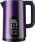 Tisania Smart Electric Kettle with Temp Control - 1.7L Cordless Kettle for Milk, Tea, Coffee, Baby Formula, 5 Presets & 2-Hour Keep Warm, Fast Boil Stainless Steel, Purple