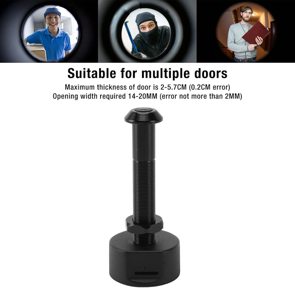 Diyeeni 1080P Peephole Camera, 150° Wide Angle Door Eye Hole Cameras for Home, Aluminum Cordless Door Viewer Camera with APP, Cloud & TF Card Storage (Black)