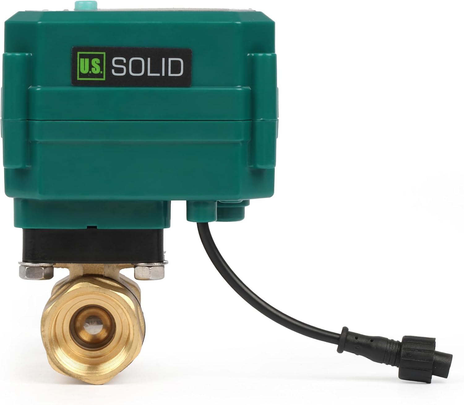 U.S. Solid 3/4" Smart Motorized Ball Valve - Brass Remote App Mobile-control Electrical Ball Valve with Manual Switch, Plug Connection