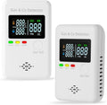 2 Packs Combination Natural Gas Detector & Carbon Monoxide Alarm,4-in-1 Real-time Display & Monitor,Low-Concentration Detect,Plug in Propane Detector & CO Alarm for Home,Camping,RV, Apartment