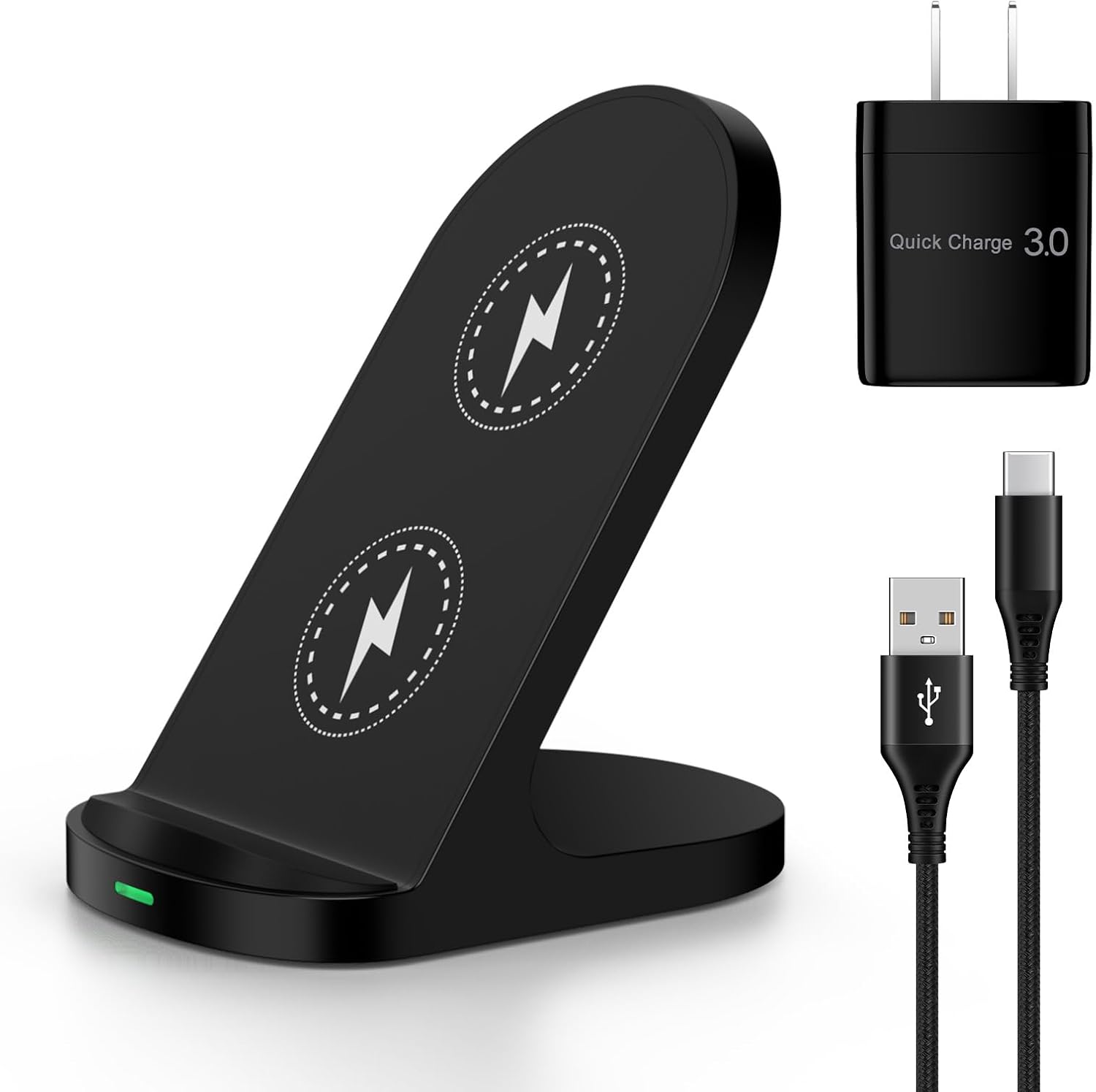Samsung Wireless Phone Charger Stand for Android Samsung Galaxy S25 Ultra S25 FE S24 Plus Z Flip7 S23,Wireless Charging Station for Google Pixel 10/10 Pro XL/Fold/9a/9Pro/8/7,iPhone 17 16 with Adapter