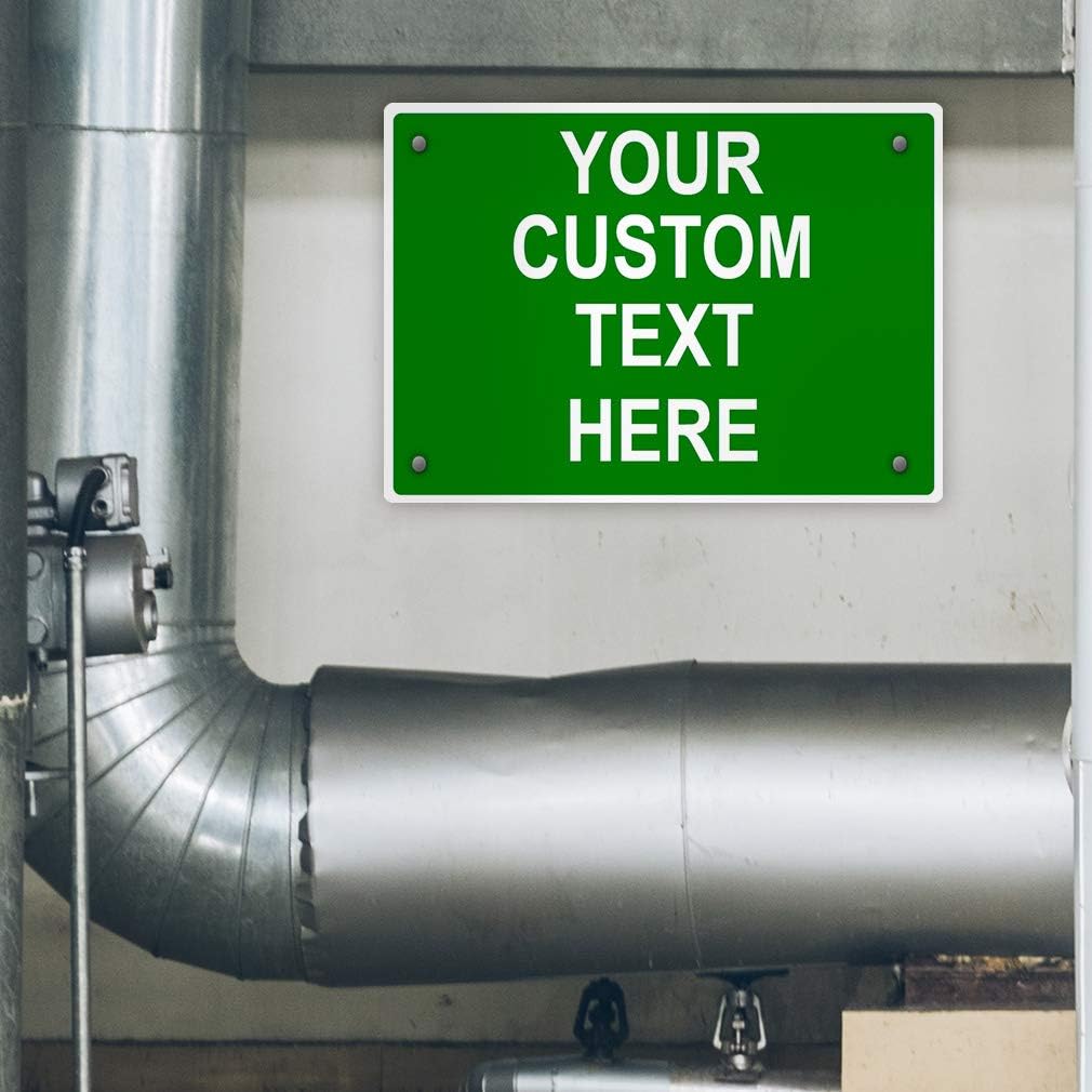 Aluminum Weatherproof Metal Sign Multiple Sizes Custom Personalized Text Here Green White Directions Horizontal Street Signs 10x7Inches