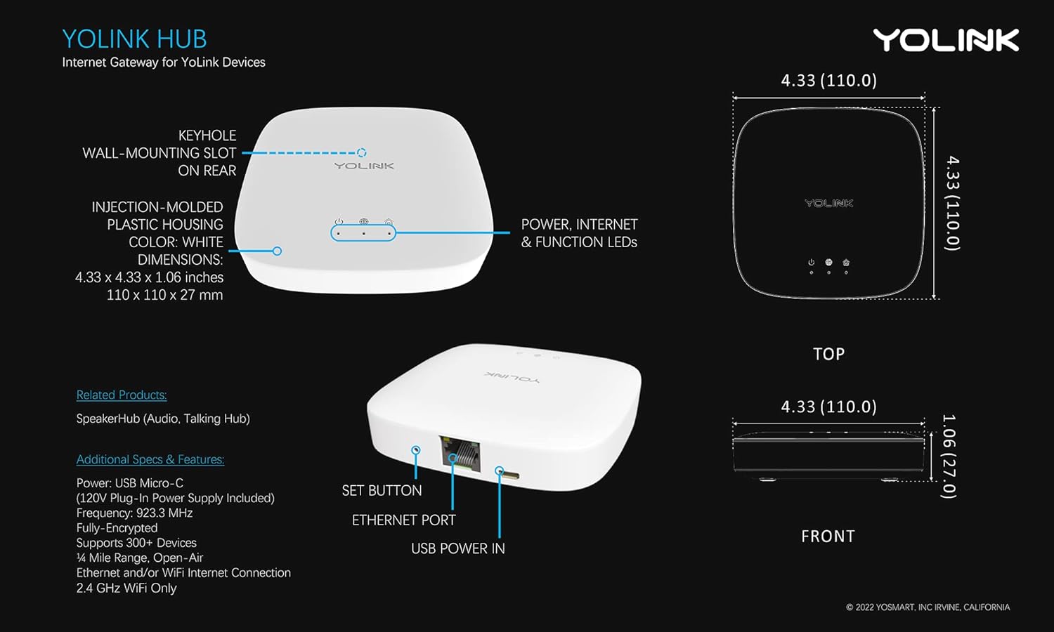 YoLink Smart Home Starter Kit: Smart Plugs with Energy Monitoring & Hub Kit, 2 Smart Outlet, Compatible with Alexa, Google, IFTTT, 1/4 Mile World's Longest Range
