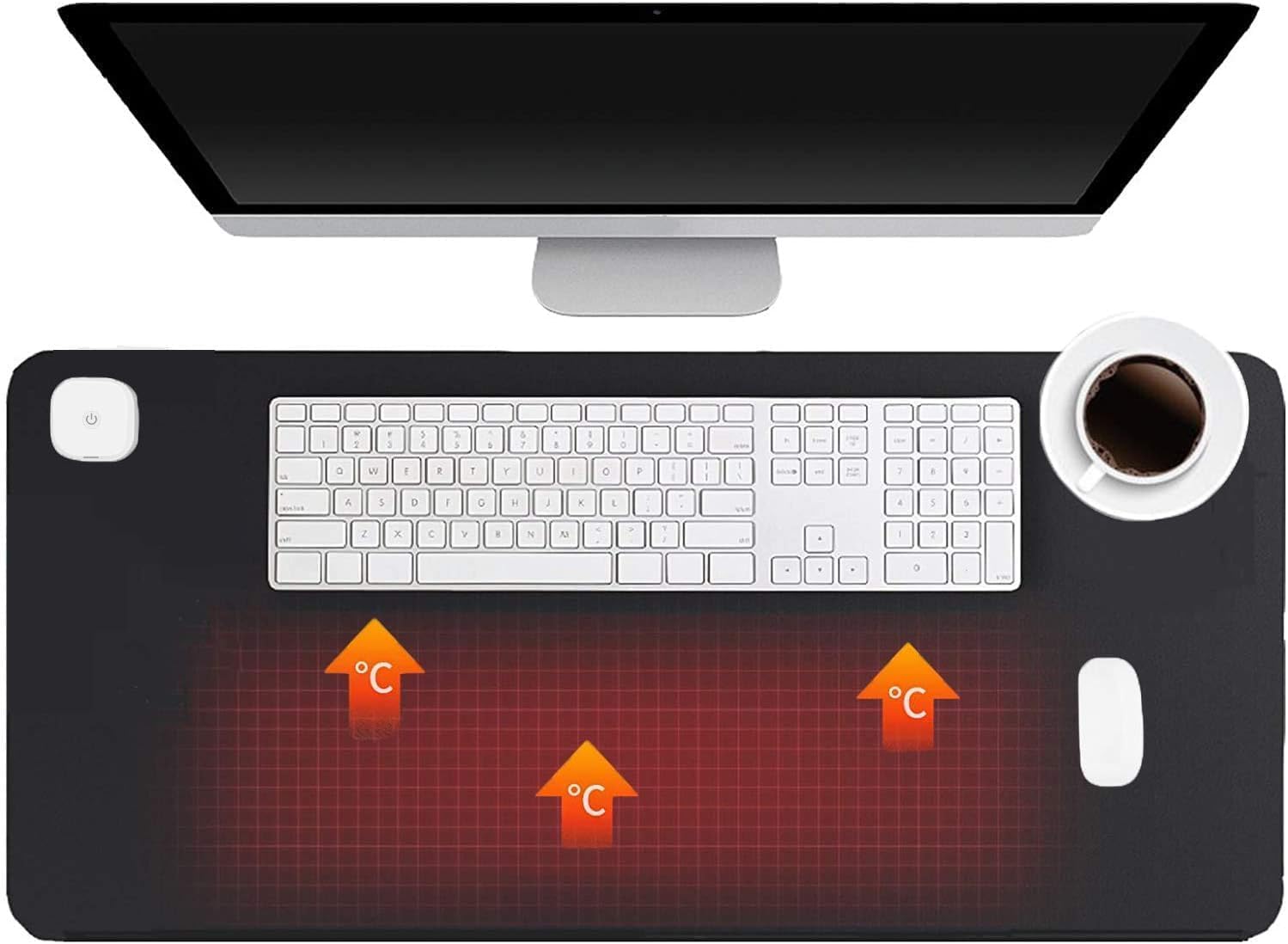 Heated Desk Pad Mouse Pad - Warm Desk Pad,Electric Heating Pad with 3 Heating Levels & 4 Hours Auto Shut-Off,31.5 x 13 inchExtended Edition Gaming Mou