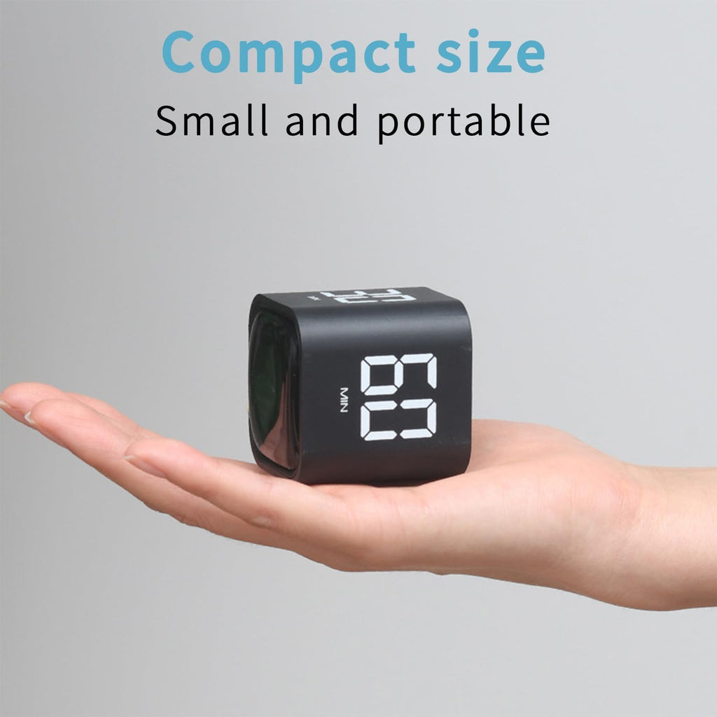 Pomodoro Timer, Cube Productivity Timer with Adjustable Sound and Vibration Alert, Ideal for Work, Office, ADHD, Study, and Tasks - 5/10/30/60 Minutes & Custom Countdown - Black