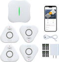 Smart Water Leak Detectors for Home WiFi with App Alerts, Stechro Ajustable 120dB Water Sensor Alarm Leak Detector for Basements Sink Kitchen Laundry, 4 Water Sensors & 1 Gateway