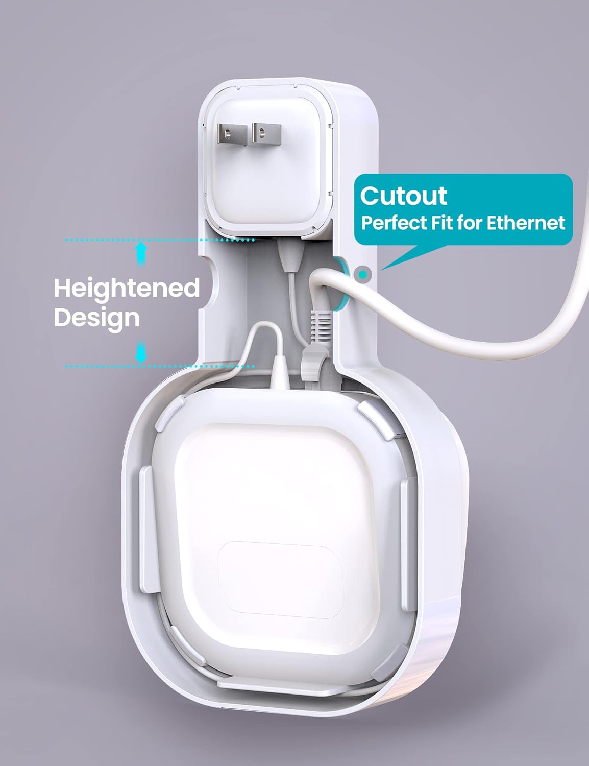 DG-Direct Wall Mount Holder for eero 6 and eero 6+ Router Mesh Wi-Fi System, No Messy Wires, The Outlet Wall Mount Holder for eero 6 Plus, Stand Bracket for eero 6 Extender Space Saving White