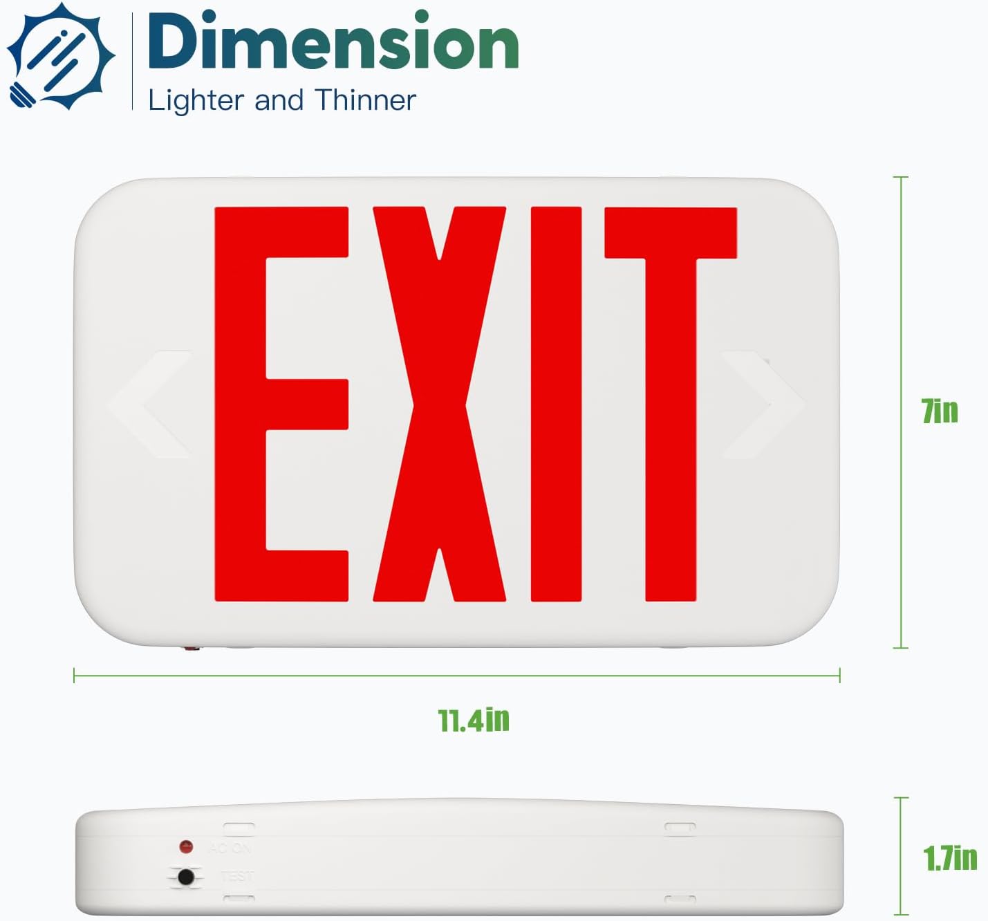 FREELICHT 12 Pack Red Double-Sided LED Exit Sign with Battery Backup, Exit Sign for Business,Easy To Install, UL Certified, AC 120/277V