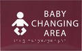 6" X4" Baby Changing Area Sign | Tactile Graphics Grade 2 Braille Text Baby Care Sign| ADA Compliant Wall Mount Plastic Restroom Sign for Hospital, Offices, Clinics and Apartments
