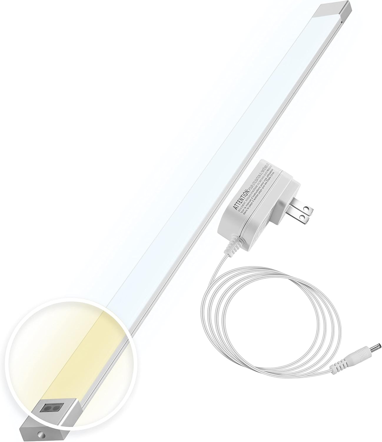 phonar 2-Pack 24 Inches Under Cabinet Lighting LED Lamps for Kitchen, Closet, Variable Color LED Under Counter Lighting Motion Sensor with Plug-in Installation LED Lighting for Wardrobe