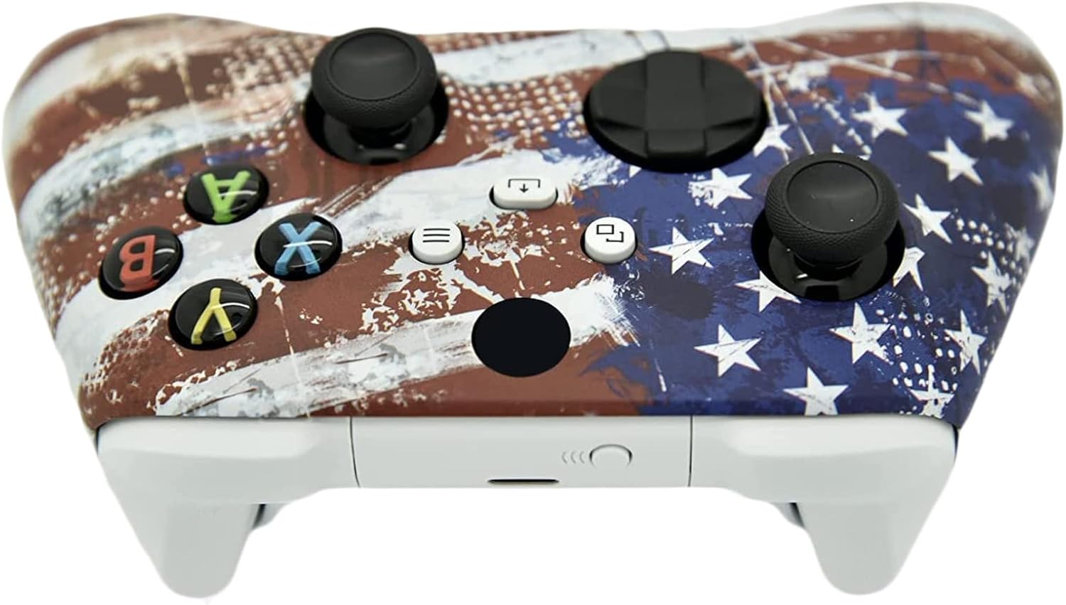 Hand Airbrushed Fade Custom Controller Compatible with Xbox Series X/S & Xbox One (Series X/S U.S Flag/White)