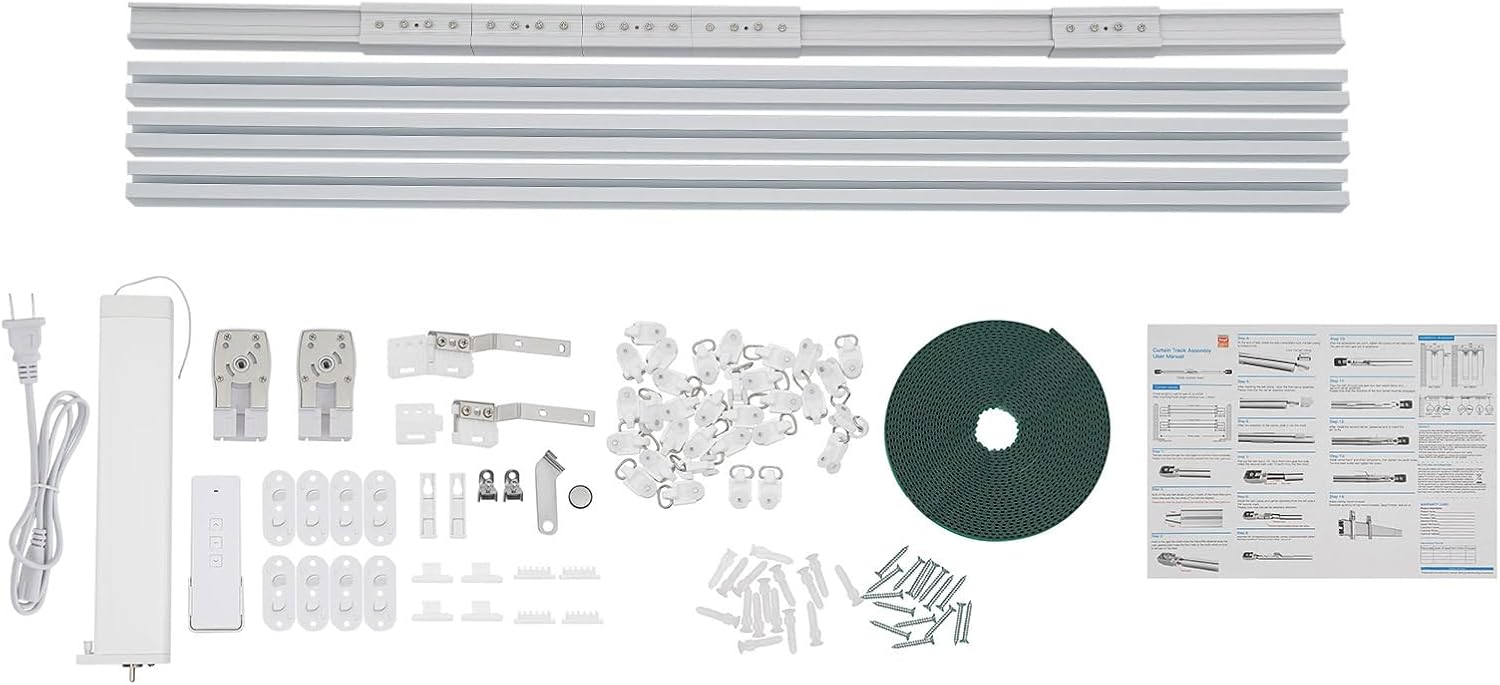 Xuthusman Smart Electric Curtains Track，Automatic Curtain Opener, Motorized Curtains Rod With Remote，Electric Curtain Rail for Home Automation Compatible