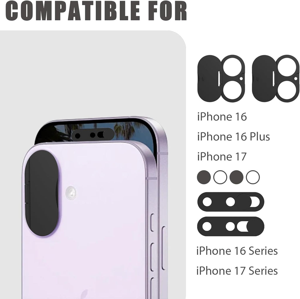 Front Camera Cover Compatible for iPhone 17 with Rear Lens Cover,Protect Privacy and Security But Not Affect Facial Recognition (2Pack) -2025 Updated Version