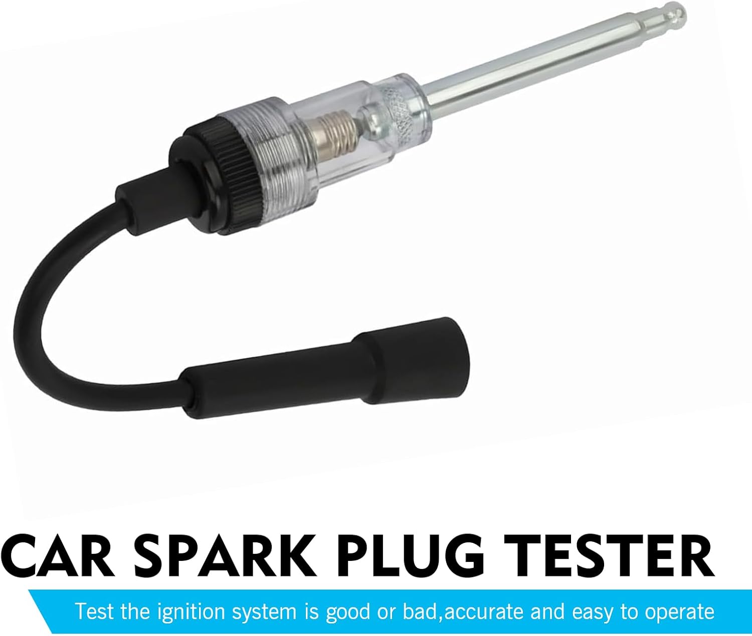 Spark Plug Tester, Inline Ignition Coil Tester, Spark Tester Small Engine for Check Ignition System, Universal Armature Diagnostic Detector Tool, for Cars, Motorcycle, Lawnmowers