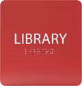 6" X6" Library Sign - ADA Compliant Tactile Graphics Grade 2 Braille Text Acrylic Wall Sign - Quiet zone, Information Convey, Group Study Room Door Signs for Office, School, Home