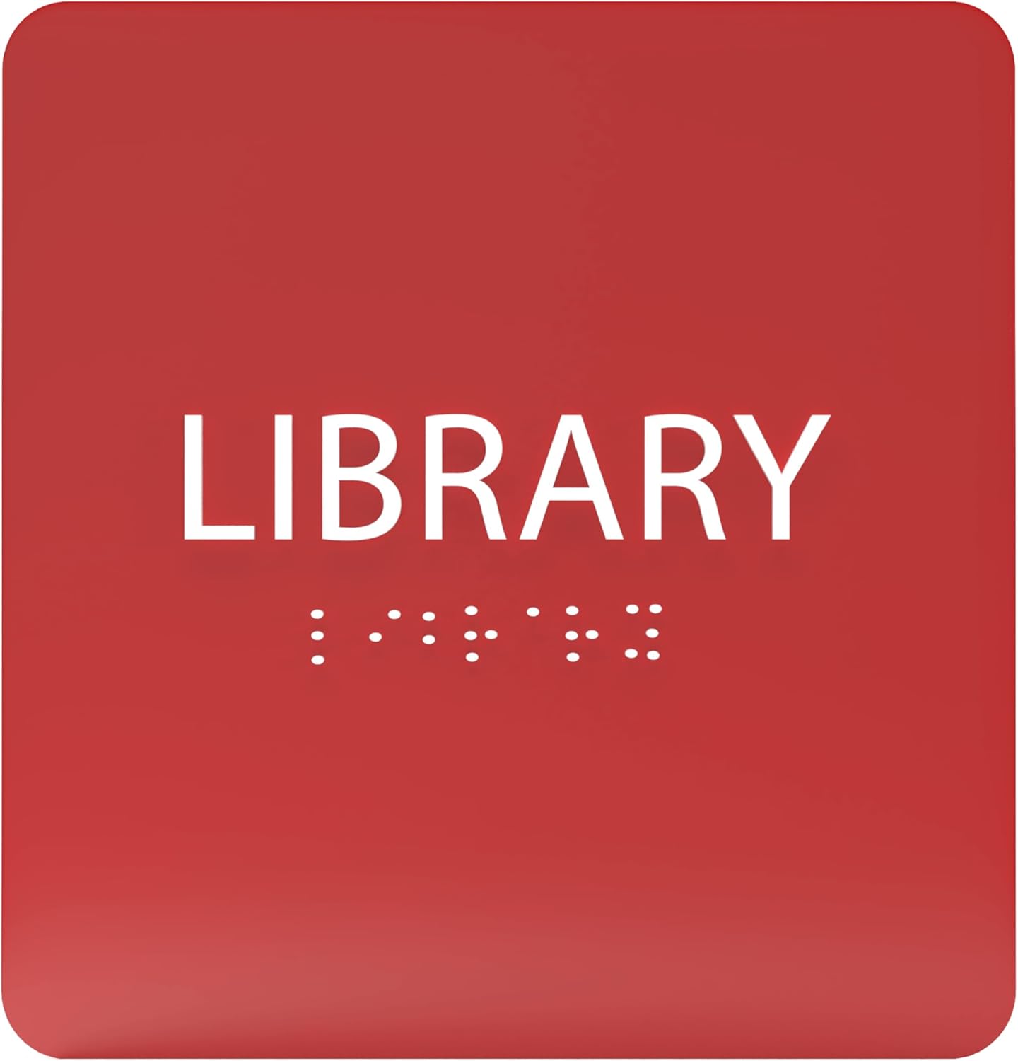 6" X6" Library Sign - ADA Compliant Tactile Graphics Grade 2 Braille Text Acrylic Wall Sign - Quiet zone, Information Convey, Group Study Room Door Signs for Office, School, Home