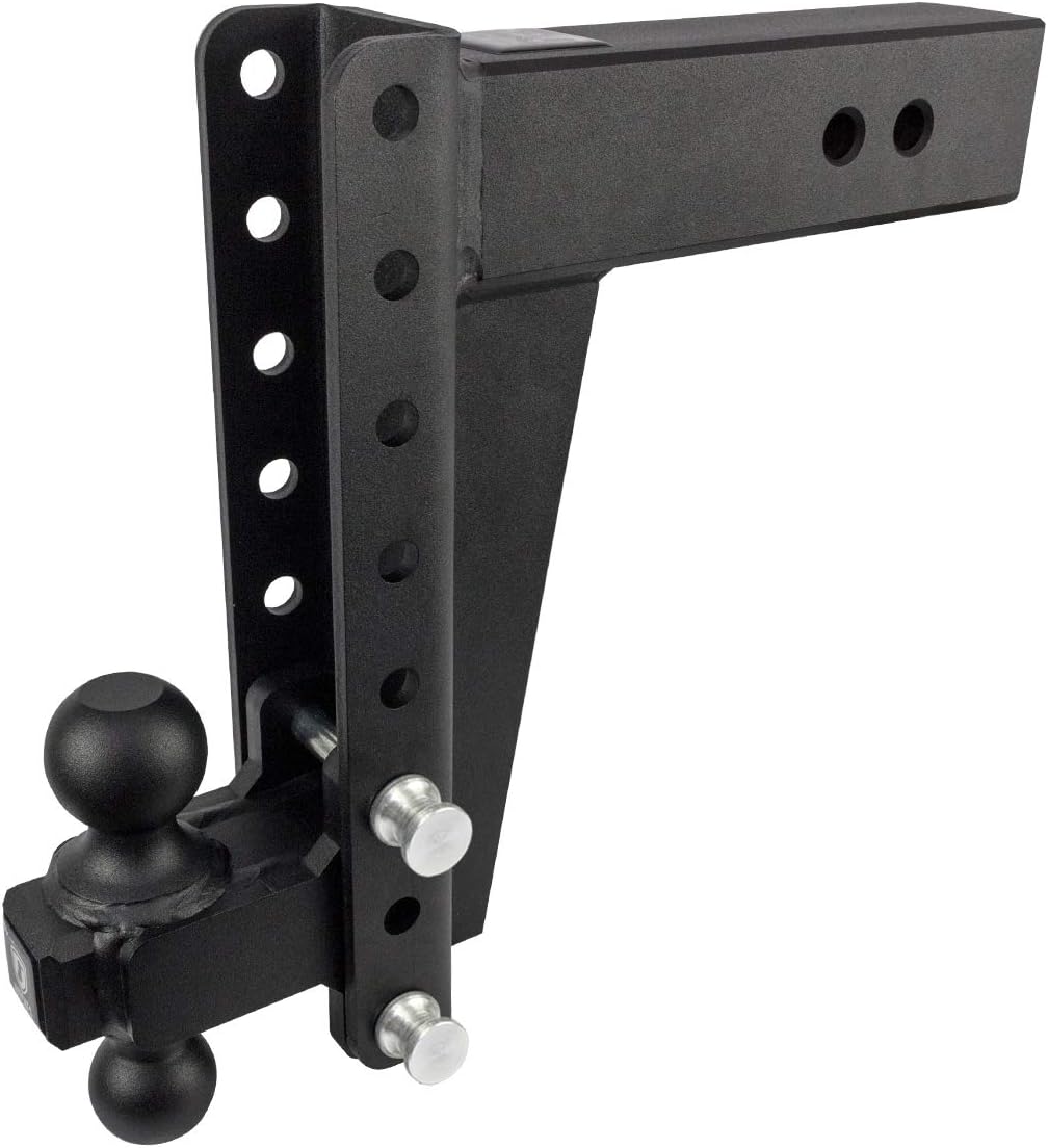 BulletProof Hitches - 3.0" Adjustable Heavy Duty Trailer Hitch (22,000 lb. Rating) - 10" Drop/Rise Trailer Hitch with 2" & 2-5/16" Dual Ball - Powder Coat, Solid Steel, Corrosion-Resistant
