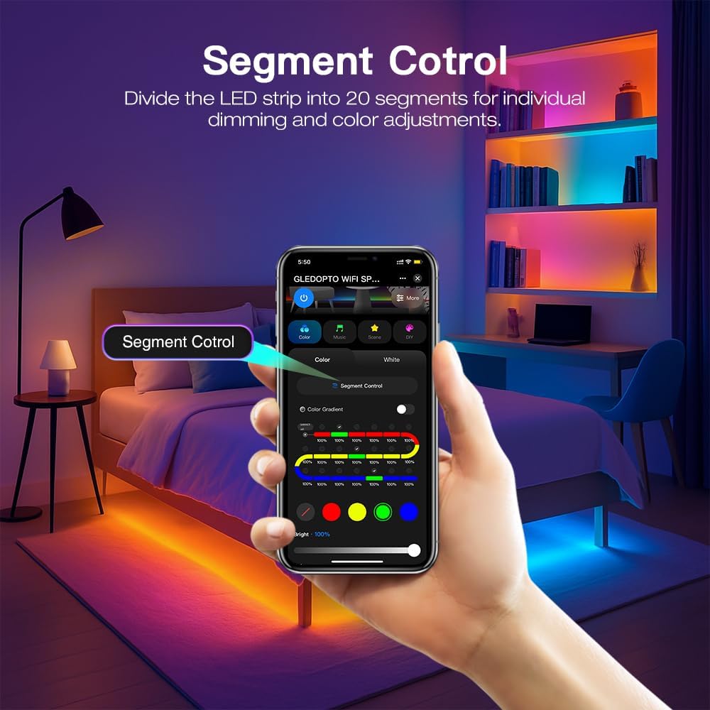 WiFi Tuya SPI Digital Pixel LED Strip Light Controller Smart Life App Control Over 40 Dynamic Lighting Easy to Setup for WS2811 TM1814B TM1934A SK6812 WS2801 WS2805 UCS2904B
