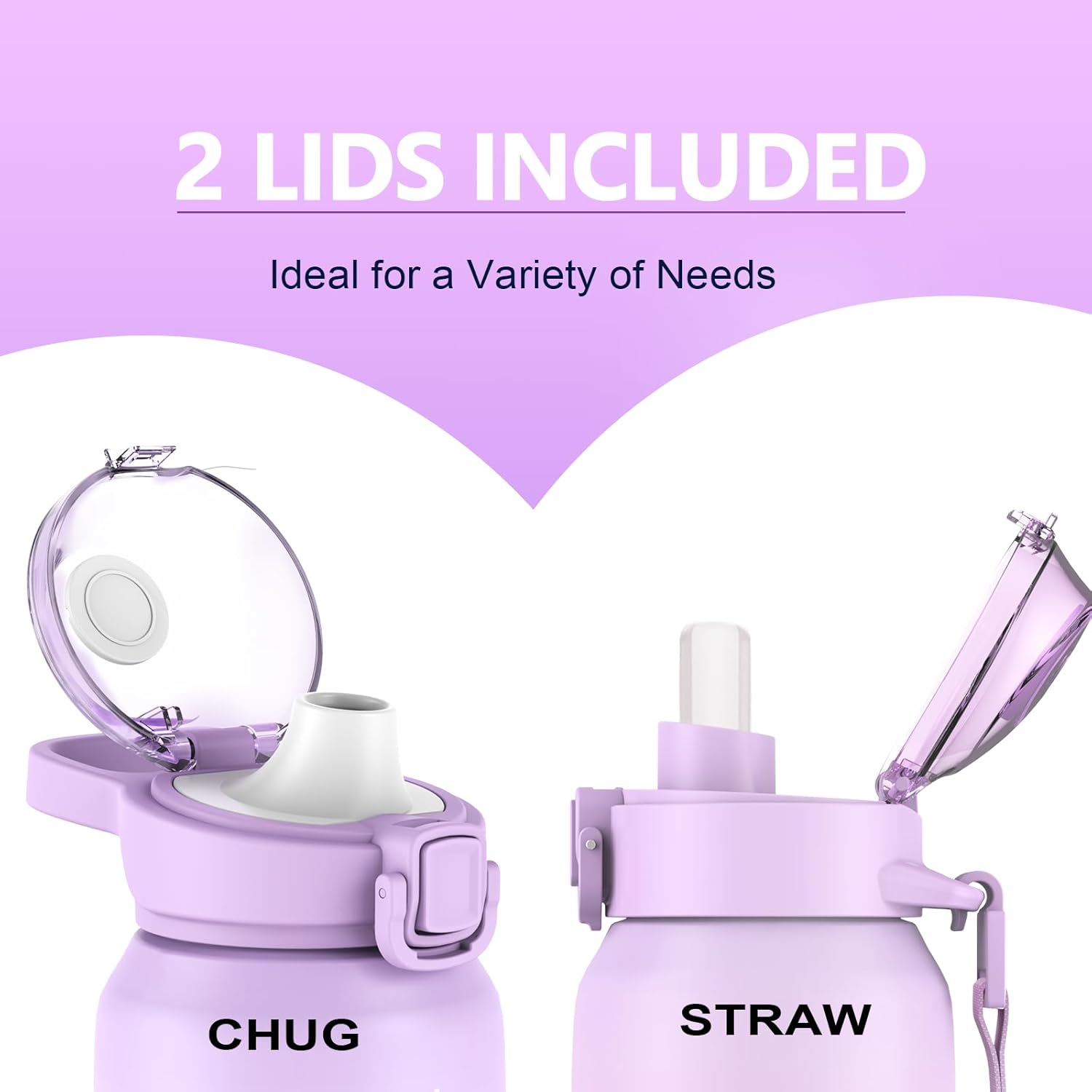 Stainless Steel Insulated Water Bottle 32oz with Handle, 1L Double Wall Insulated Bottle with Time Marker BPA Free, 1000ml Metal Water Flask for Outdoor Working School PURPLE PINK